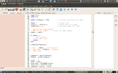 Pegasus, code editor